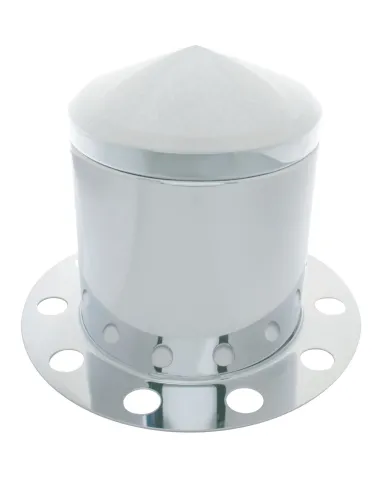 UP21226-Stainless Pointed Rear Axle Cover 3PC Kit For 33mm Nut Cover - Steel/Aluminum Wheel