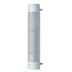 UP21240-48" Tall 180 Degree Stainless Exhaust Muffler Shield For 7" Diameter Exhaust - Vertical Slot
