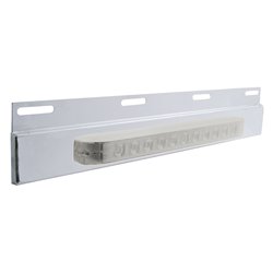 UP21423-Stainless Top Mud Flap Plate With 11 LED 17" Light Bar - Amber LED/Clear Lens (Each)