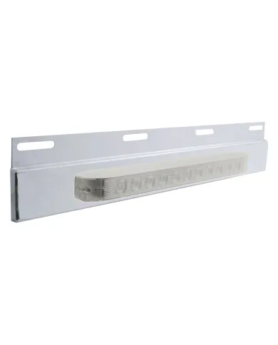 UP21423-Stainless Top Mud Flap Plate With 11 LED 17" Light Bar - Amber LED/Clear Lens (Each)