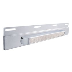 UP21427-Stainless Top Mud Flap Plate With 11 LED 17" Light Bar & Bezel - Amber LED/Clear Lens (Each)