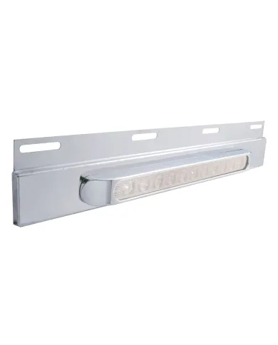 UP21427-Stainless Top Mud Flap Plate With 11 LED 17" Light Bar & Bezel - Amber LED/Clear Lens (Each)