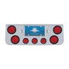 UP21435-Chrome Rear Center Panel With Four 4" Lights & Three 2.5" Lights & Grommets