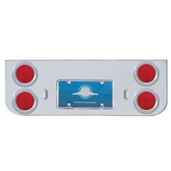 UP21437-Chrome Rear Center Panel With Four 4" Lights & Bezels