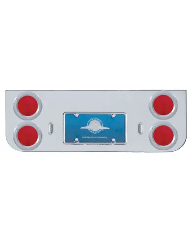 UP21437-Chrome Rear Center Panel With Four 4" Lights & Bezels