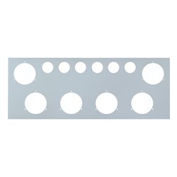 UP21474-Stainless Steel Rear Center Light Panel With Six 4" Light Cutouts & Six 2" Light Cutouts