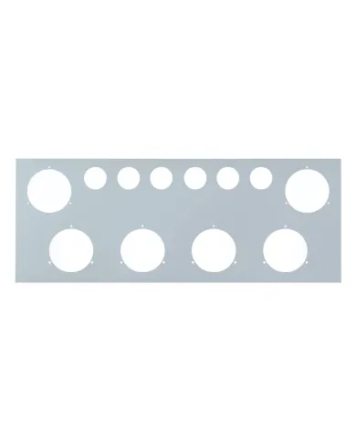 UP21474-Stainless Steel Rear Center Light Panel With Six 4" Light Cutouts & Six 2" Light Cutouts