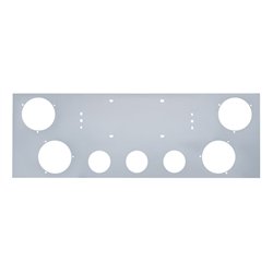 UP21495-Stainless Steel Rear Center Light Panel With Four 4" Light Cutouts & Three 2.5" Light Cutouts