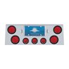 UP21496-Stainless Rear Center Panel With 4X 4" Lights & 3X 2.5" Beehive Lights & Grommets