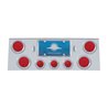 UP21497-Stainless Rear Center Panel With Four 4" Lights & Three 2.5" Beehive Lights & Stainless Bezels