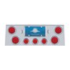 UP21608-Stainless Rear Center Panel With 4X 4" Lights & 3X 2.5" Flat Lights & Visors