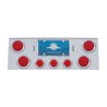 UP21609-Stainless Rear Center Panel With 4X 4" Lights & 3X 2.5" Flat Lights & Bezels
