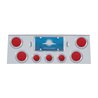 UP21611-Stainless Rear Center Panel With 4X 4" Lights & 3X 2.5" Beehive Lights & Bezels