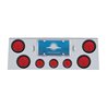 UP21612-Stainless Rear Center Panel With 4X 4" Lights & 3X 2.5" Flat Lights & Grommets