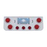 UP21615-Chrome Rear Center Panel With Four 4" Lights & Three 2.5" Beehive Lights & Bezels