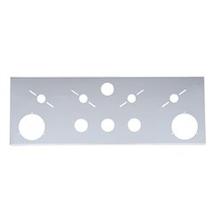 UP21630-SS Rear Center Light Panel With 2X 4" Light Cutouts & 4X 2" Light Cutouts & 4X Universal Cutouts