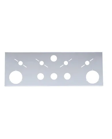 UP21630-SS Rear Center Light Panel With 2X 4" Light Cutouts & 4X 2" Light Cutouts & 4X Universal Cutouts