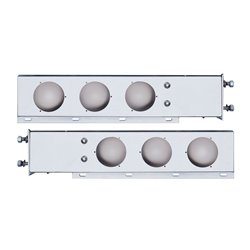 UP22237-3-3/4" Bolt Pattern Deluxe Stainless Spring Loaded Light Bar With 6X 4" Light Cutouts (Pair)