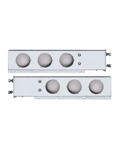 UP22237-3-3/4" Bolt Pattern Deluxe Stainless Spring Loaded Light Bar With 6X 4" Light Cutouts (Pair)
