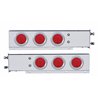 UP22239-3-3/4" Bolt Pattern Deluxe Stainless Spring Loaded Light Bar With 6X 4" Lights & Bezels (Pair)