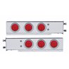 UP22240-3-3/4" Bolt Pattern Deluxe Stainless Spring Loaded Light Bar With 6X 4" Lights & Visors (Pair)