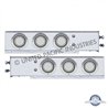 UP22253-2.5" Bolt Pattern SS Spring Loaded Rear Bar W/6X 4" Red LED Mirage Lights & Visor -Clear Lens (Pair)