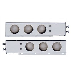 UP22301-2.5" Bolt Pattern 430 SS Spring Loaded Light Bar With Three 4" Light Cutouts (Pair)