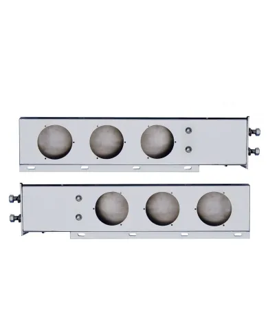 UP22301-2.5" Bolt Pattern 430 SS Spring Loaded Light Bar With Three 4" Light Cutouts (Pair)