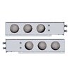 UP22301-2.5" Bolt Pattern 430 SS Spring Loaded Light Bar With Three 4" Light Cutouts (Pair)