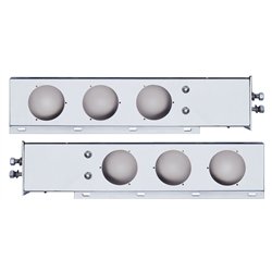 UP22302-2" Bolt Pattern 430 SS Spring Loaded Light Bar With Three 4" Light Cutouts (Pair)