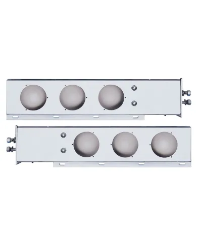UP22302-2" Bolt Pattern 430 SS Spring Loaded Light Bar With Three 4" Light Cutouts (Pair)