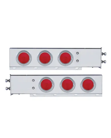 UP22351-2.5" Bolt Pattern Stainless Spring Loaded Light Bar With 6X 4" Lights & Visors (Pair)