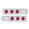 UP22351-2.5" Bolt Pattern Stainless Spring Loaded Light Bar With 6X 4" Lights & Visors (Pair)