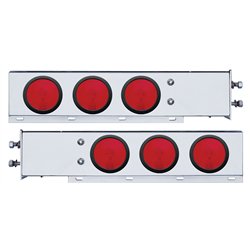 UP22357-2.5" Bolt Pattern Stainless Spring Loaded Light Bar With 6X 4" Lights & Grommets (Pair)