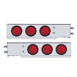 UP22358-2" Bolt Pattern Stainless Spring Loaded Light Bar With 6X 4" Lights & Grommets (Pair)
