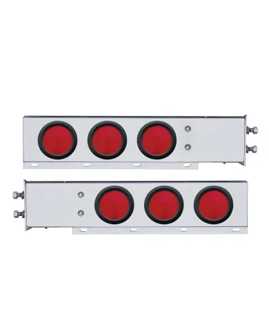 UP22358-2" Bolt Pattern Stainless Spring Loaded Light Bar With 6X 4" Lights & Grommets (Pair)