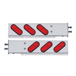 UP22360-2.5" Bolt Pattern Stainless Spring Loaded Light Bar With 6X Oval Lights & Grommets (Pair)