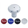 UP22989-Deluxe Aluminum Screw-On Air Valve Knob With Multi-Color Glossy Tractor Sticker - Chrome