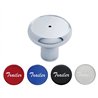 UP22990-Deluxe Aluminum Screw-On Air Valve Knob With Multi-Color Glossy Trailer Sticker - Chrome