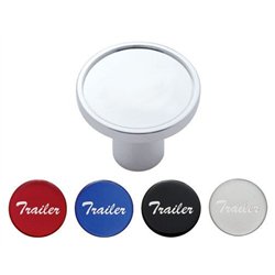 UP22992-"Trailer" Chrome Aluminum Screw-On Air Valve Knob With Multi Color Glossy Sticker