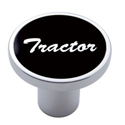 UP23010-Aluminum Screw-On Air Valve Knob With Tractor Script Sticker - Black Sticker
