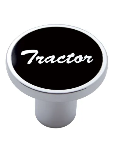 UP23010-Aluminum Screw-On Air Valve Knob With Tractor Script Sticker - Black Sticker