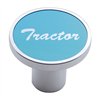 UP23011-Aluminum Screw-On Air Valve Knob With Tractor Script Sticker - Blue Sticker