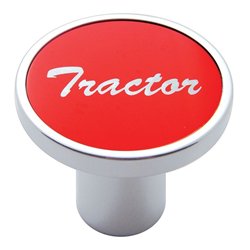 UP23013-Aluminum Screw-On Air Valve Knob With Tractor Script Sticker - Red Sticker
