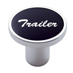 UP23017-Aluminum Screw-On Air Valve Knob With Trailer Script Sticker - Black Sticker