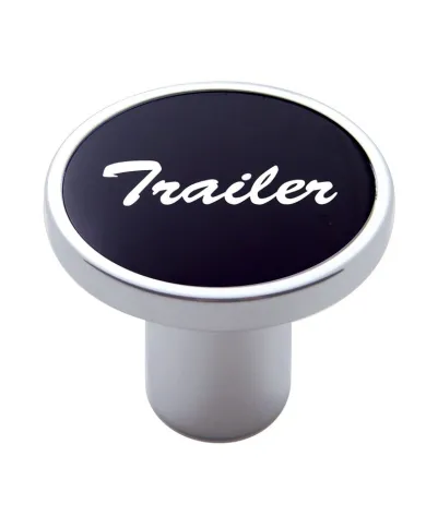 UP23017-Aluminum Screw-On Air Valve Knob With Trailer Script Sticker - Black Sticker