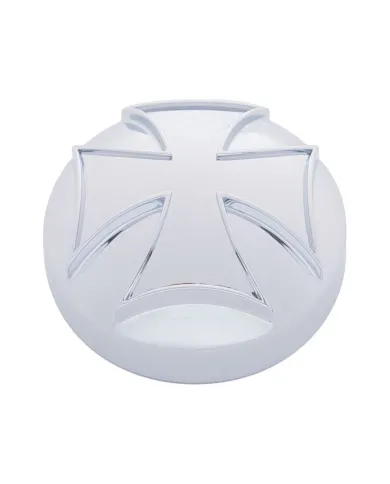 UP23056B-Chrome Iron Cross Air Valve Knob Cover (Bulk)