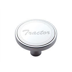 UP23181-"Tractor" Short Air Valve Knob - Stainless Plaque With Cursive Script