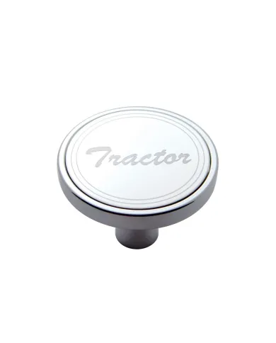 UP23181-"Tractor" Short Air Valve Knob - Stainless Plaque With Cursive Script