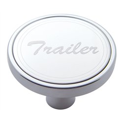 UP23182-"Trailer" Short Air Valve Knob - Stainless Plaque With Cursive Script